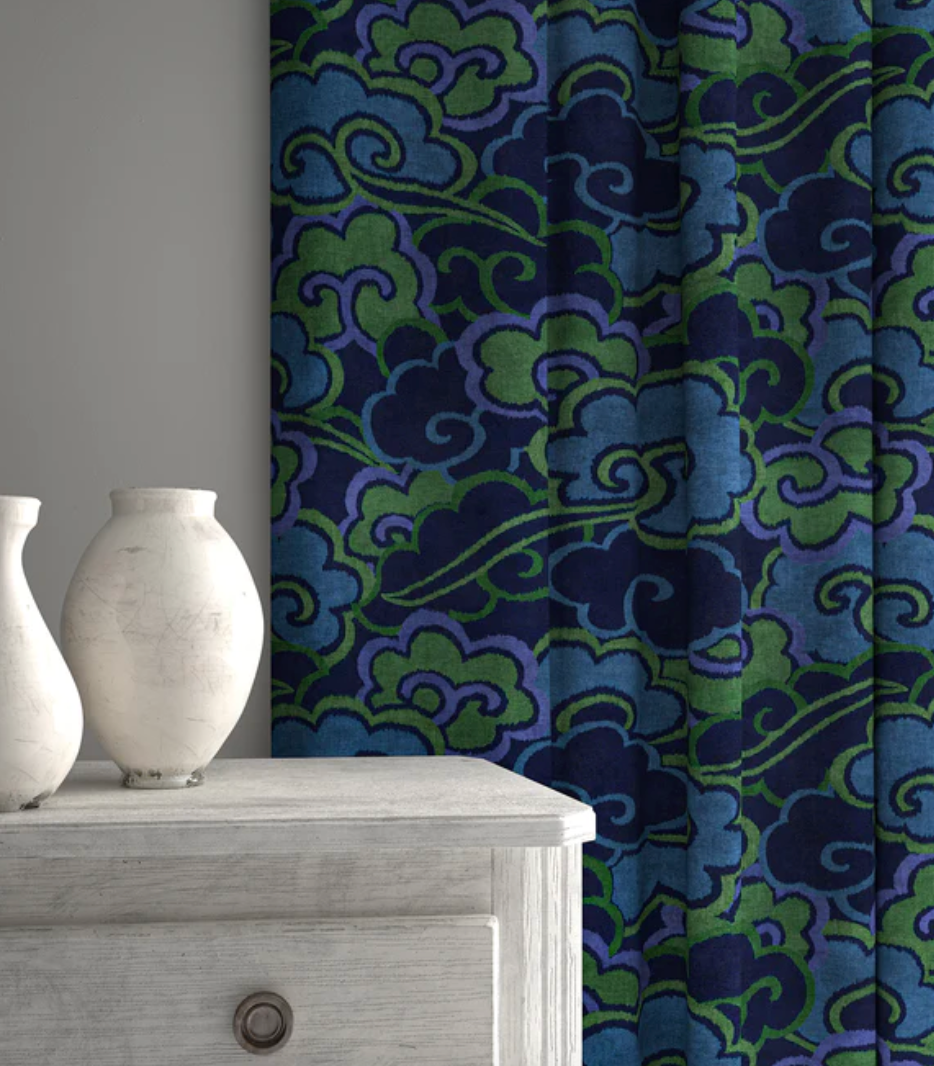 Moss - Kimono Dreams by Linwood - Fabric, Curtains, Roman Blinds lounge