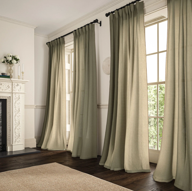 Mushroom - Marietta Linen by Linwood - curtains