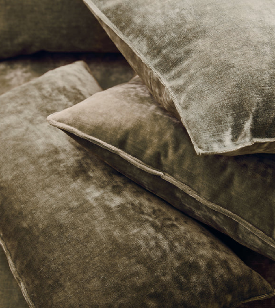 Mushroom - Cosmos Velvet by Linwood - Fabric, Curtains, Roman Blinds