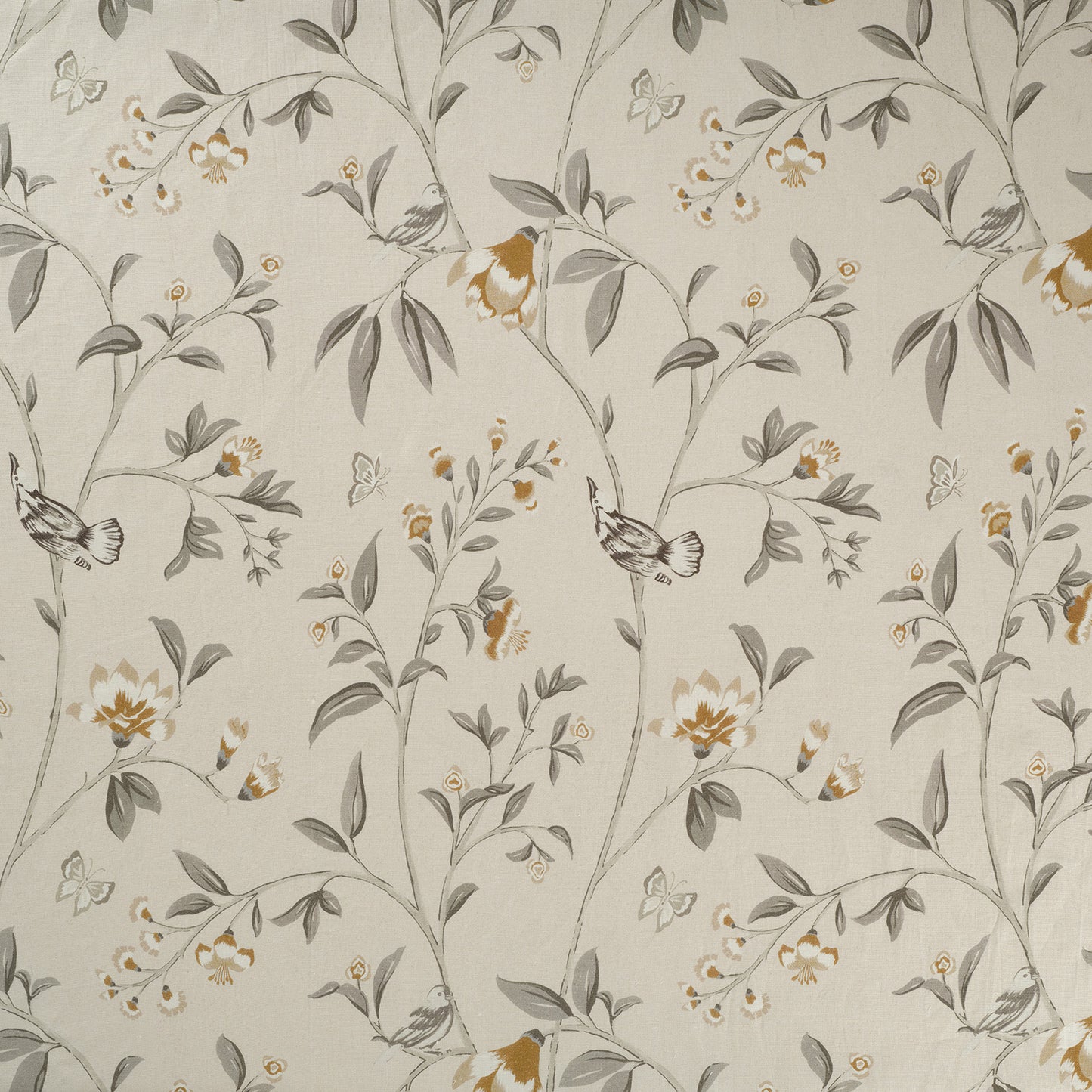 Natural/Gold - Hidcote James Hare 100% Linen - Fabric, Curtains, Roman Blinds