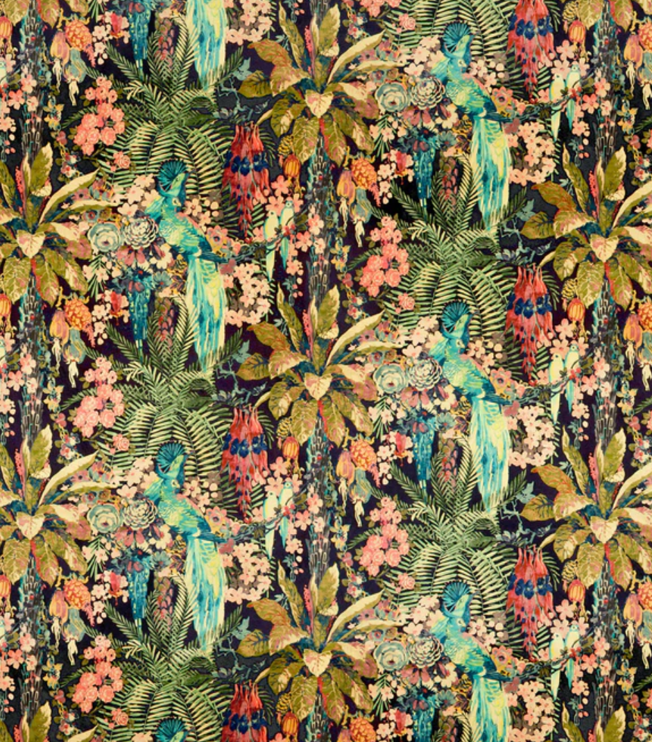 Neon - Rainforest Rabble Fabric Linwood 100% Cotton Velvet