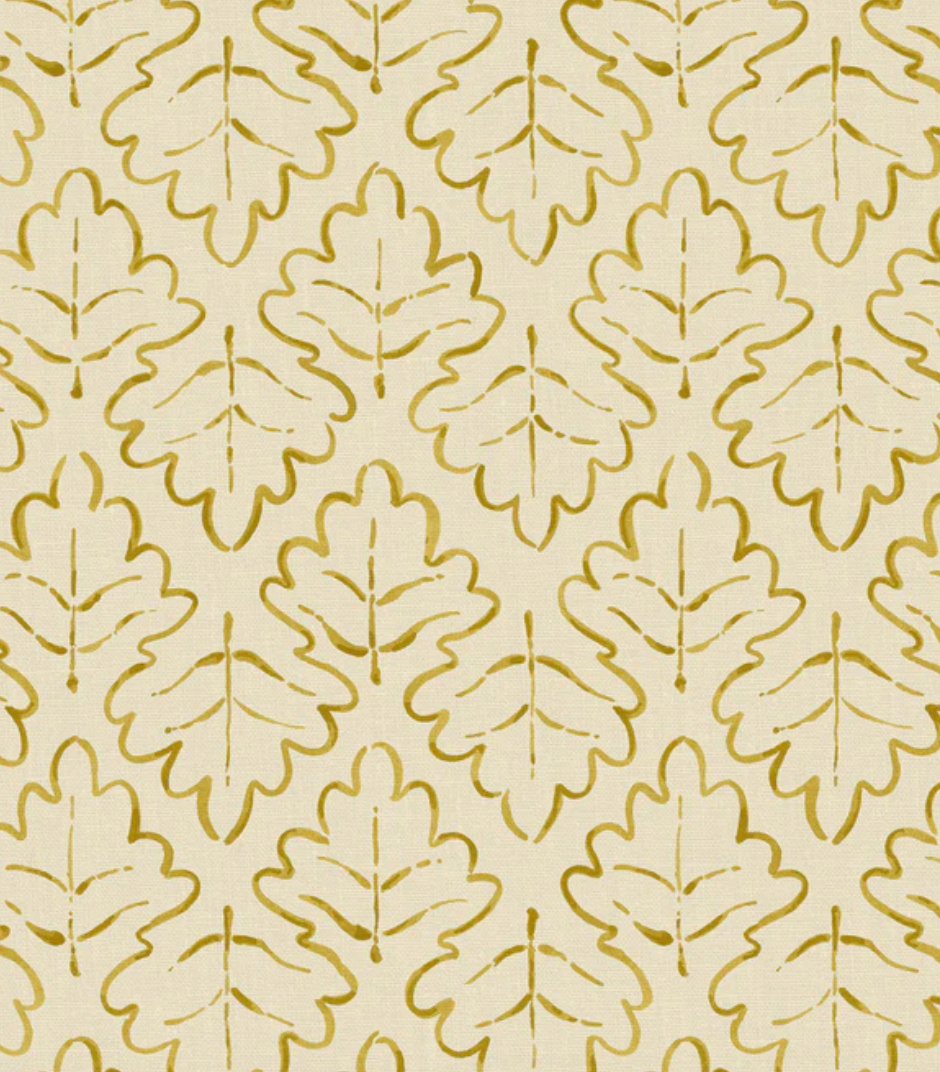 Ochre - Maze Fabric Linwood 100% Linen