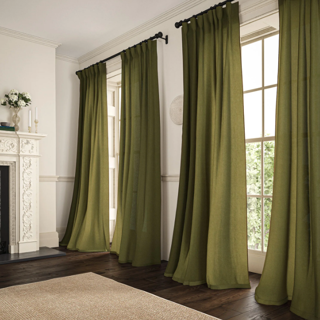 Olive - Marietta Linen by Linwood - Curtains