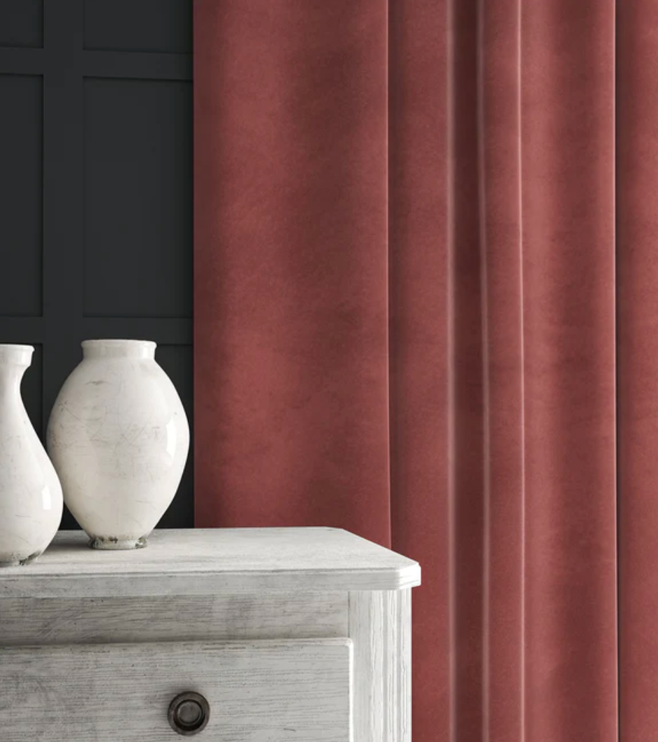 Watermelon - Omega iii Velvet by Linwood - Fabric, Curtains, Roman Blinds