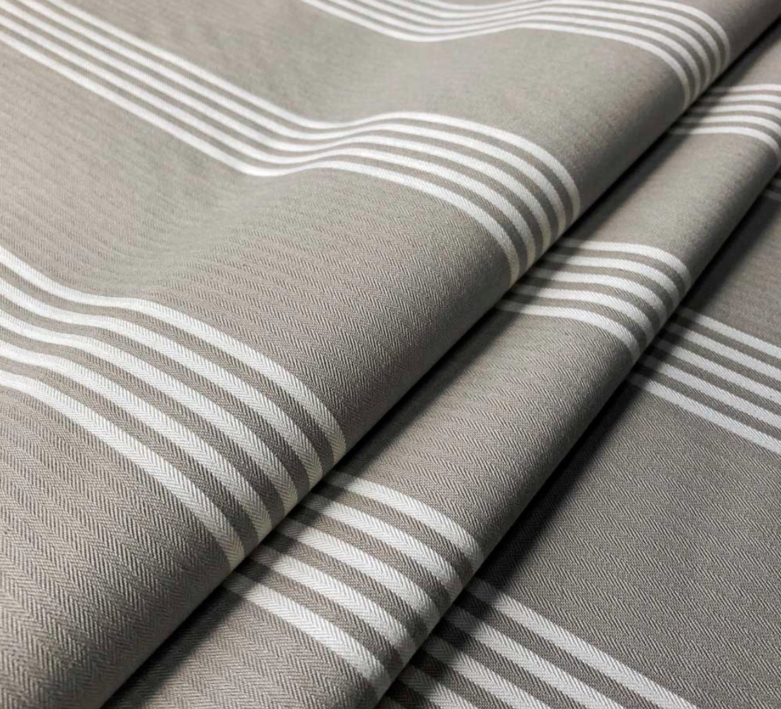 Flax - Oxford Stripe Fabric Ian Mankin 100% Cotton