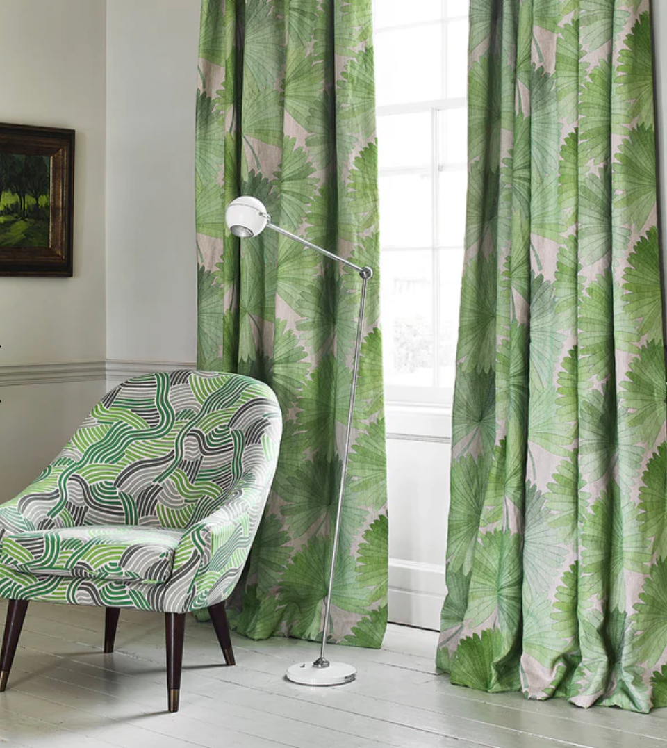 Palm Green - Bangkok Nights Fabric Linwood 100% Linen