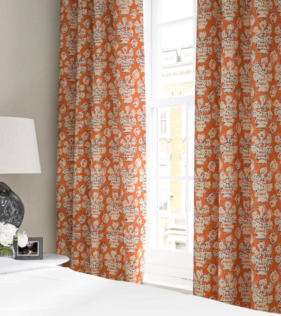 Paprika - Shirin Fabric Linwood 100% Linen curtains