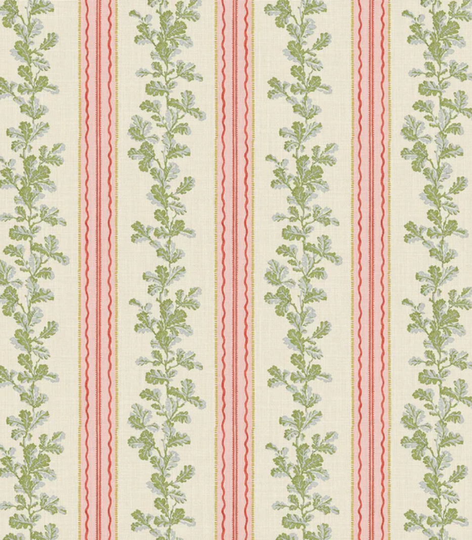 Pink/Green - Hester Fabric Linwood 100% Linen