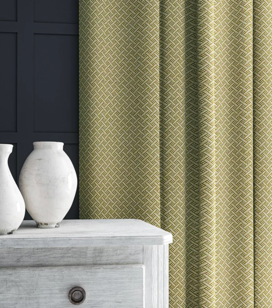 Chartreuse - Pivot by Linwood - Fabric, Curtains, Roman Blinds curtains in lounge