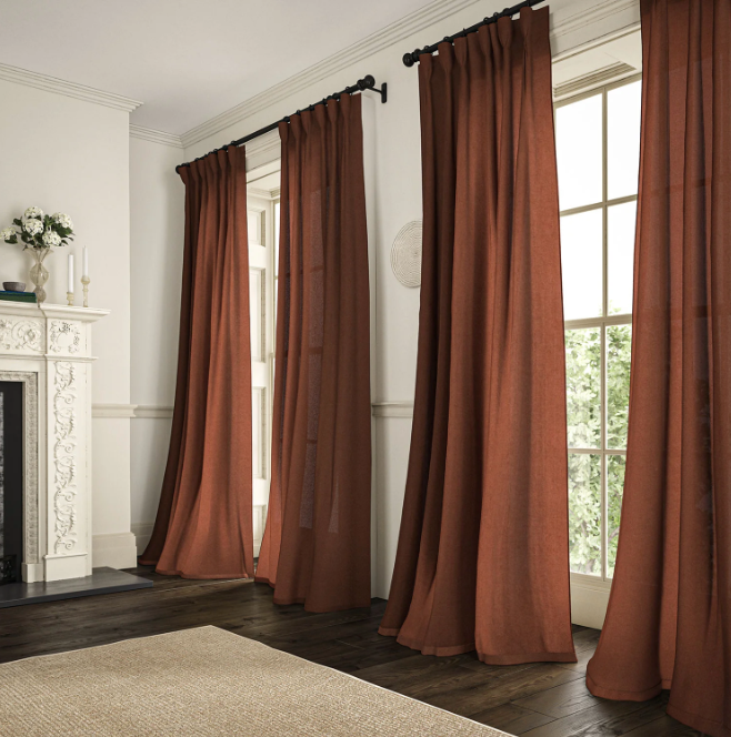 Red Earth - Marietta Linen by Linwood - Curtains