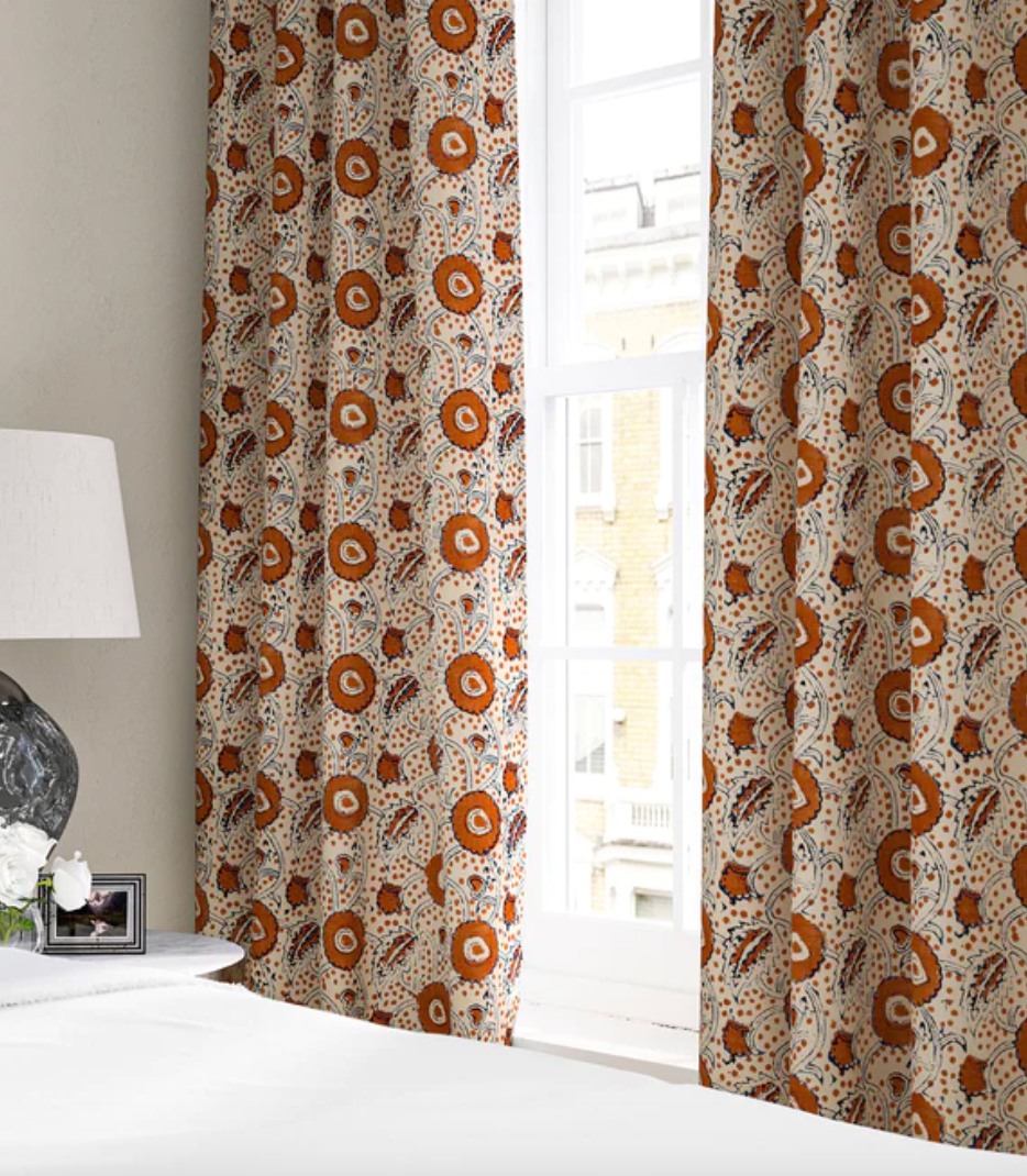 Rust - Rubia Fabric Linwood 100% Linen curtains