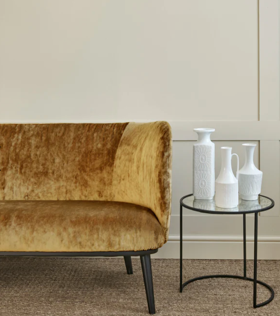 Saffron - Cosmos Velvet by Linwood - Fabric, Curtains, Roman Blinds sofa