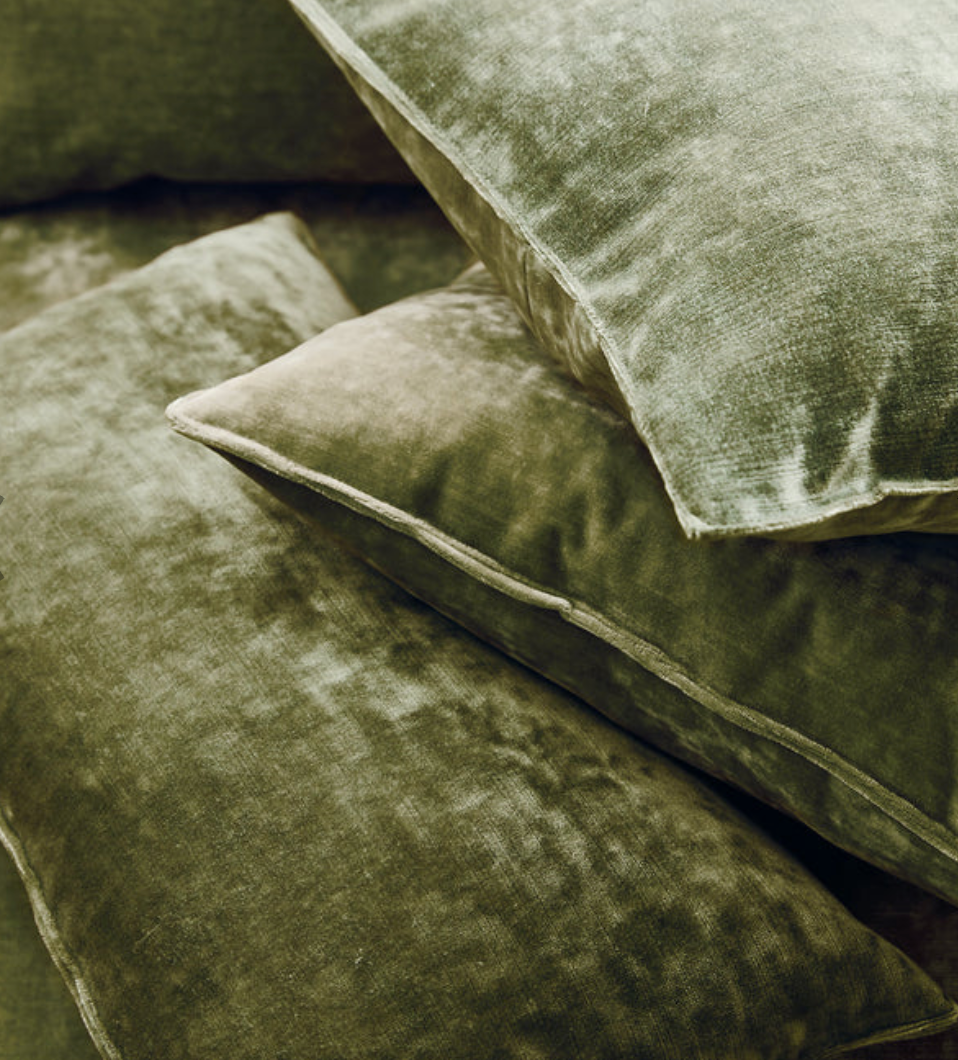 Sage - Cosmos Velvet by Linwood - Fabric, Curtains, Roman Blinds