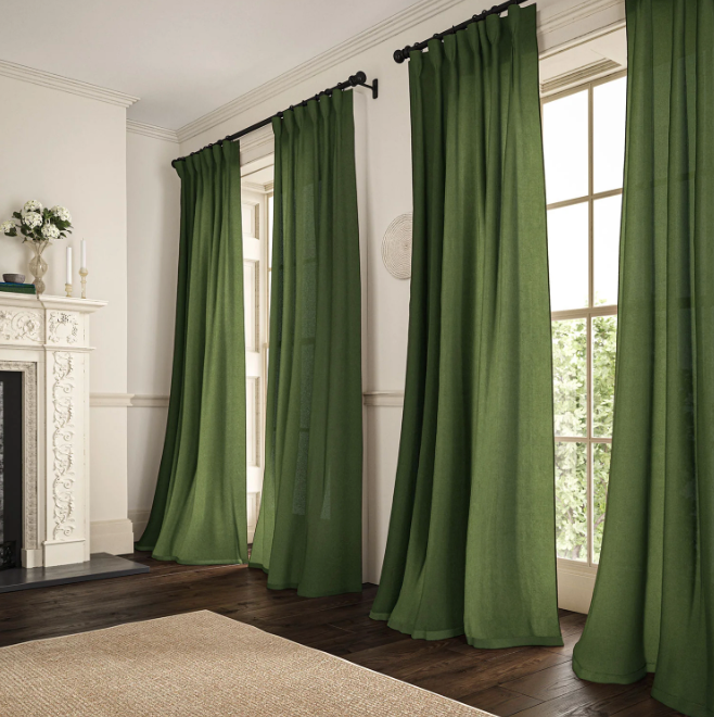 Seaweed - Marietta Linen by Linwood - Curtains