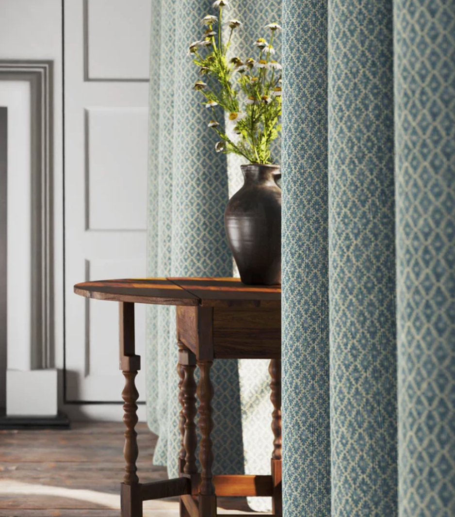Sky - Ashfield Fabric Linwood 100% Linen curtains