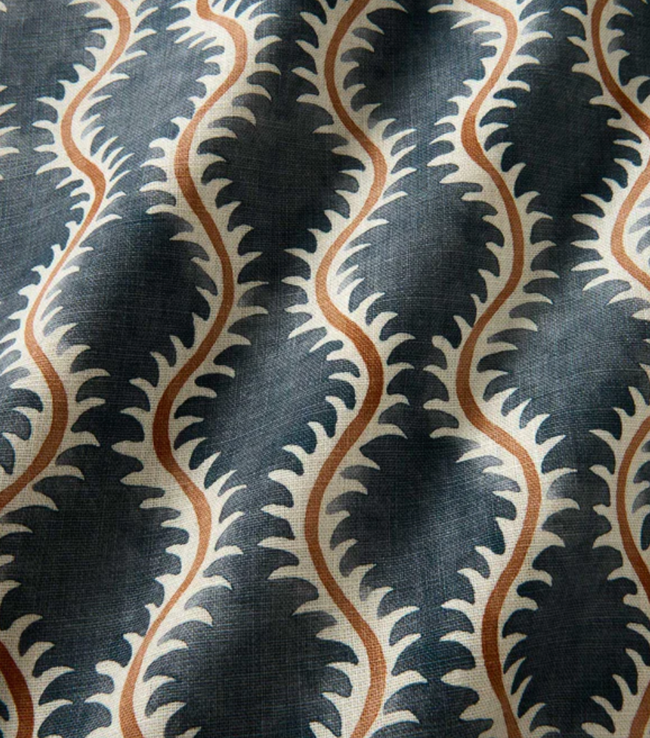 slate - Helter Skelter Fabric Linwood 100% Linen
