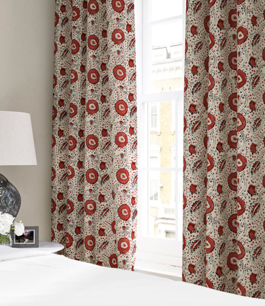 Strawberry Jam - Rubia Fabric Linwood 100% Linen curtains