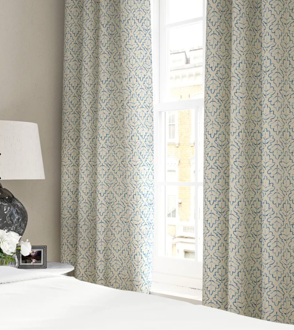 Summer Sky - Maze Fabric Linwood 100% Linen curtain