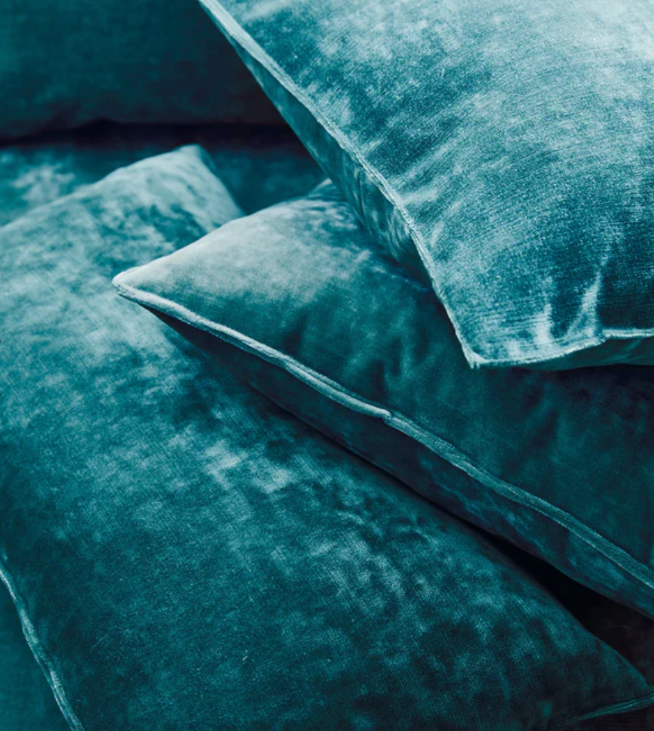 Teal - Cosmos Velvet by Linwood - Fabric, Curtains, Roman Blinds
