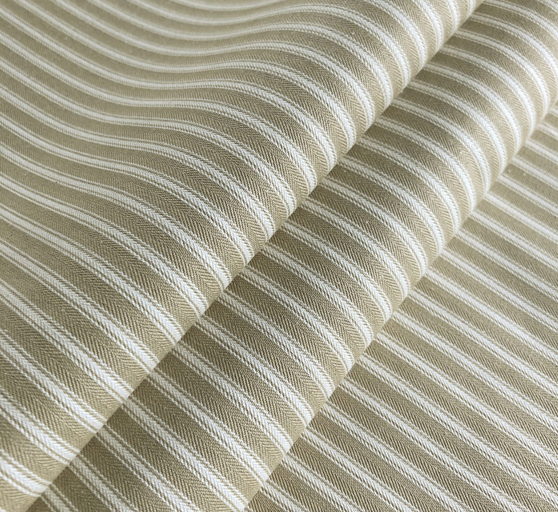 Ivory - Ticking Stripe 1 Rustic Fabric Ian Mankin 100% Cotton
