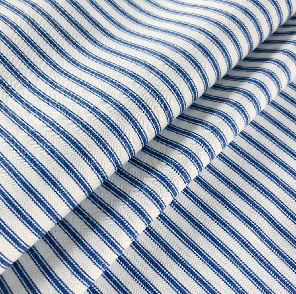 Cooshy Cobalt Ticking Stripe 100% Cotton Fabric
