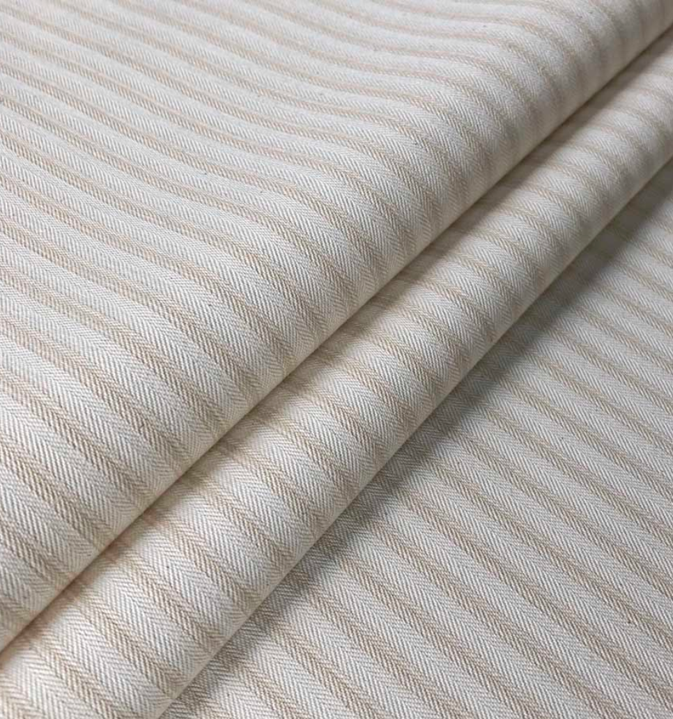 Cooshy Cream Ticking Stripe 100% Cotton Fabric