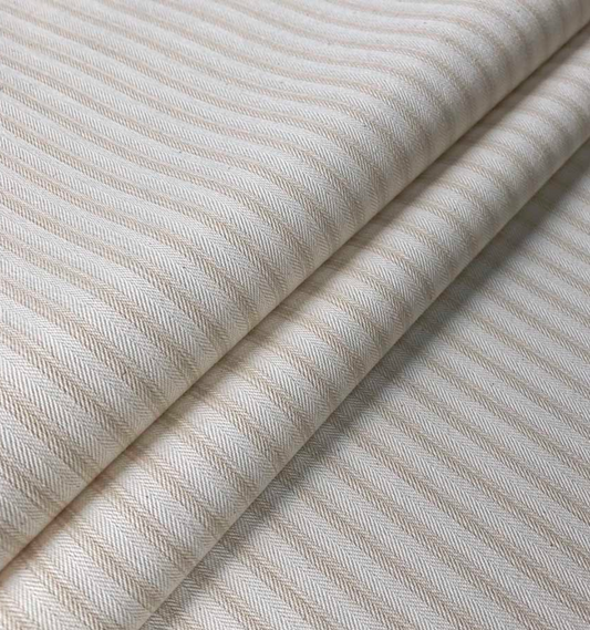 Cooshy Cream Ticking Stripe 100% Cotton Fabric