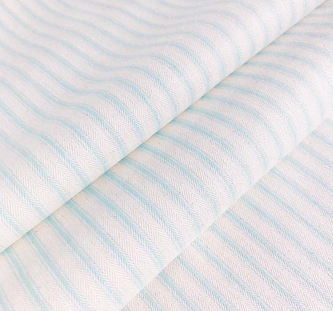 Cooshy Duck Egg Ticking Stripe 100% Cotton Fabric