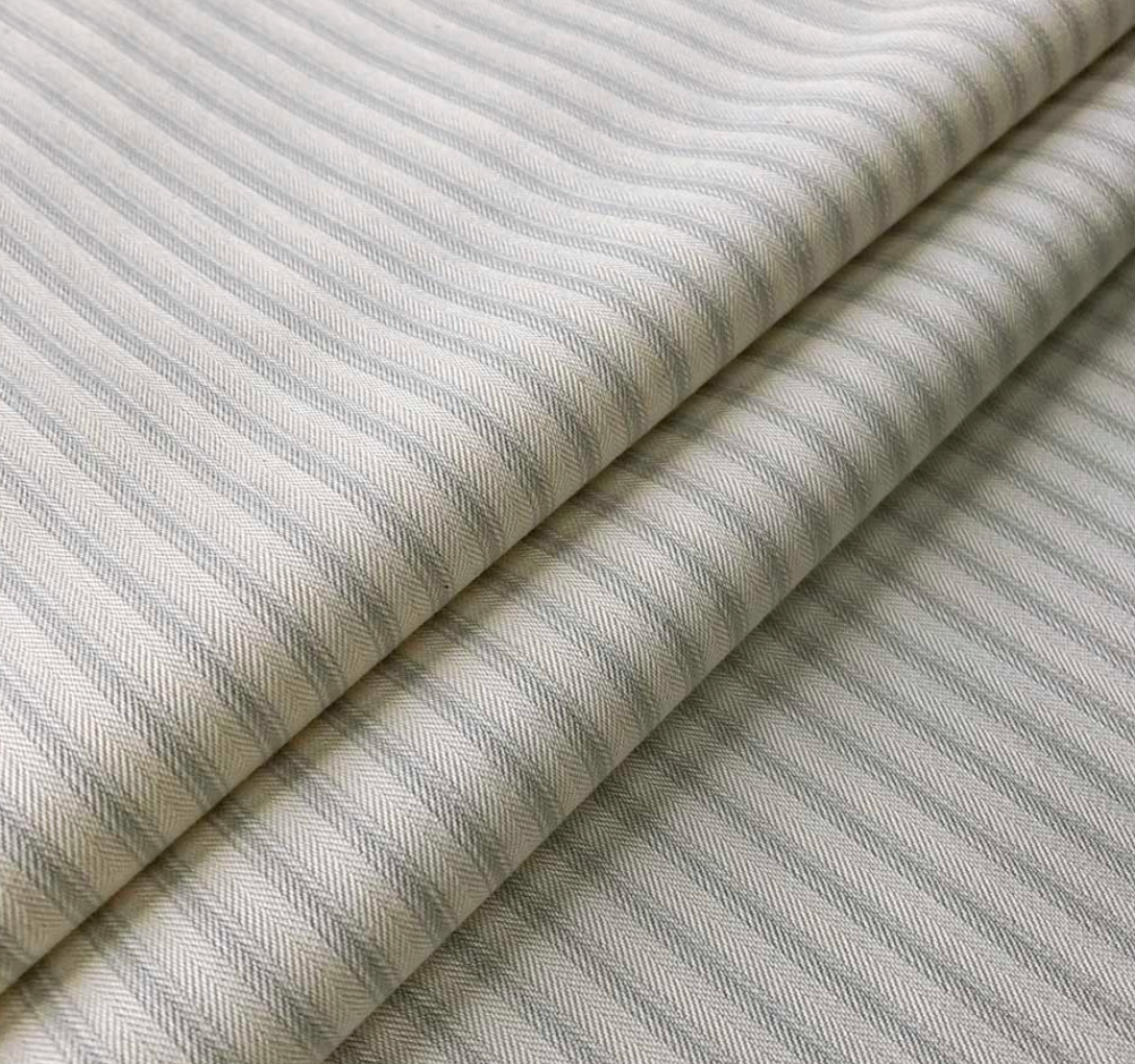 Cooshy Grey Ticking Stripe 100% Cotton Fabric