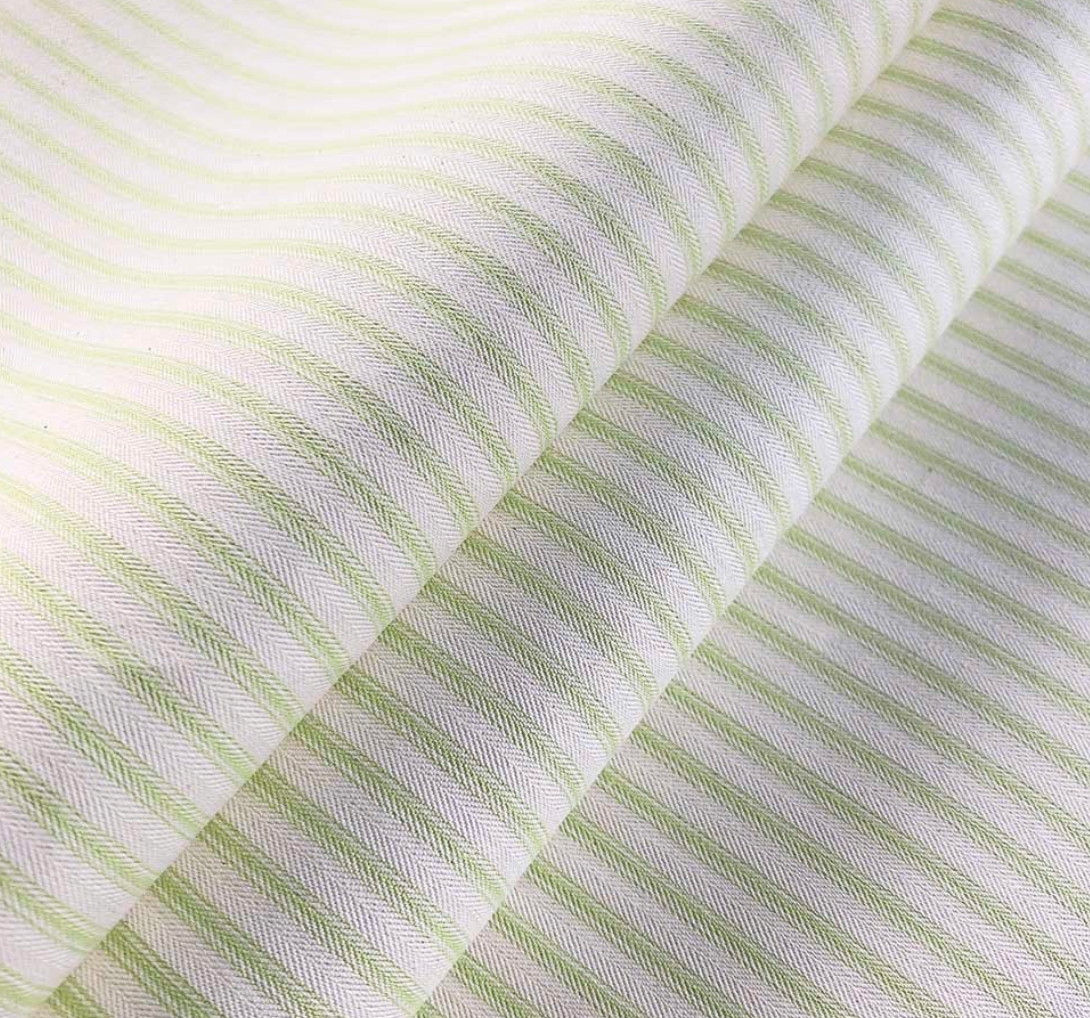 Cooshy Pistachio Ticking Stripe 100% Cotton Fabric