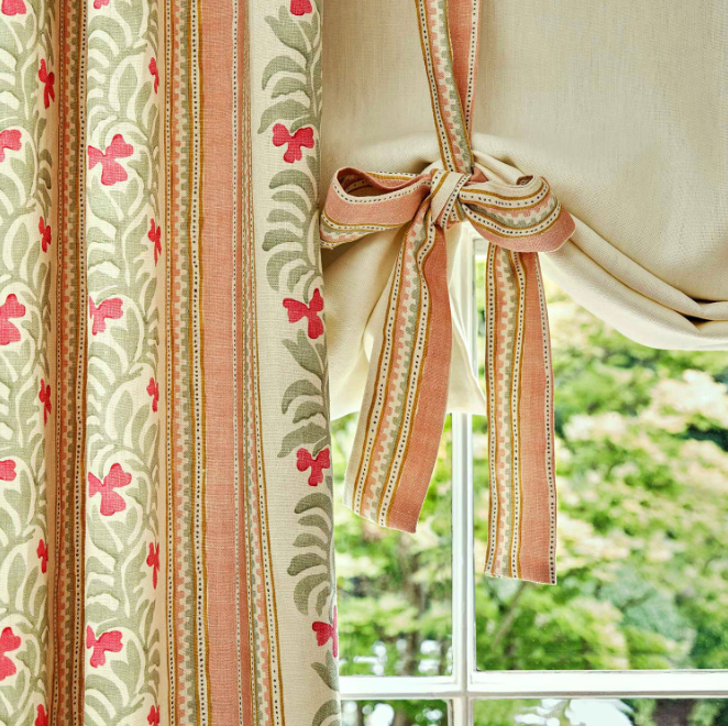 Tulip - Yala Stripe, Maru Collection by Linwood - Curtains & Roman Blinds ribbon
