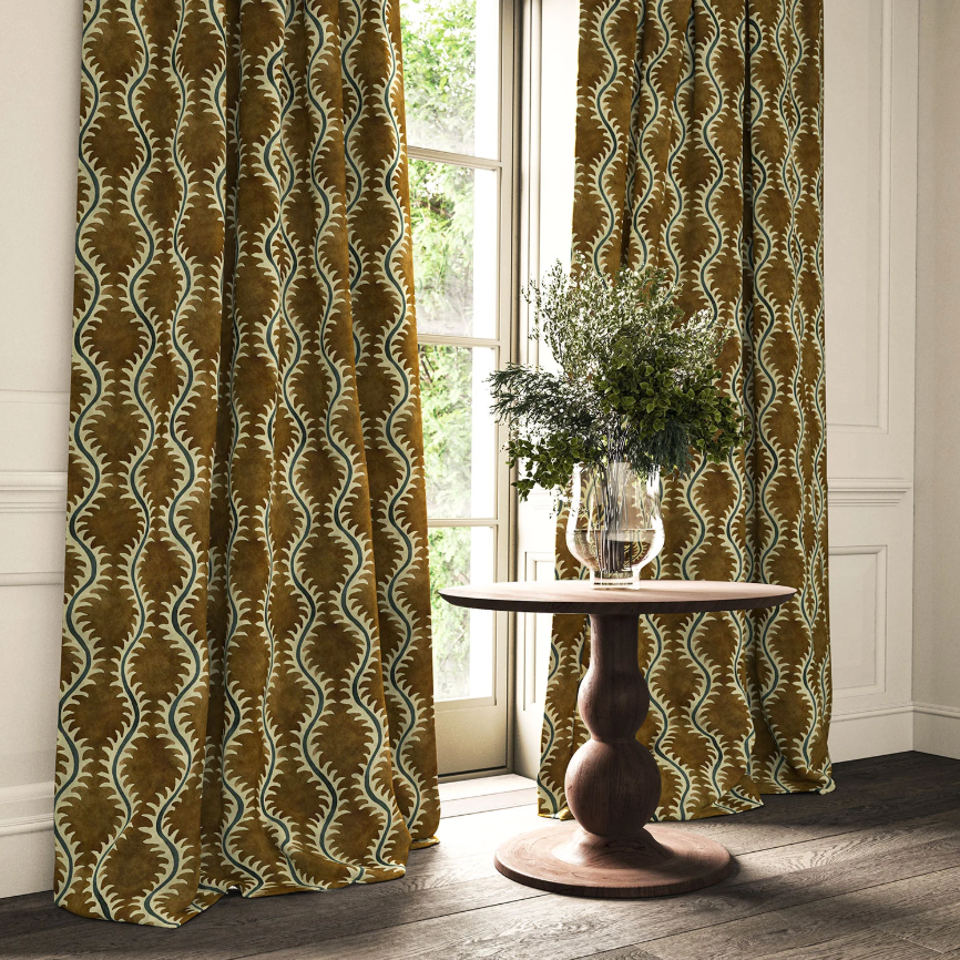 Umber - Helter Skelter Velvet by Linwood - Curtains