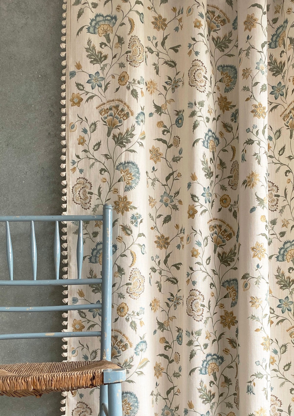 Lewis & Wood Victoria Teal Ochre Made to Measure Curtains – lifestyle photograph