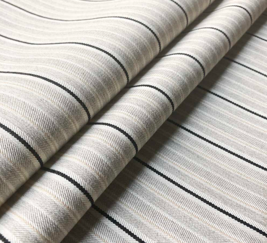 Black - Vintage Stripe 4 Fabric Ian Mankin 100% Cotton
