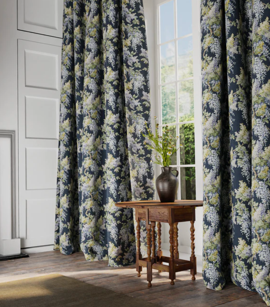 Midnight - Vita Fabric Linwood 100% Linen curtains
