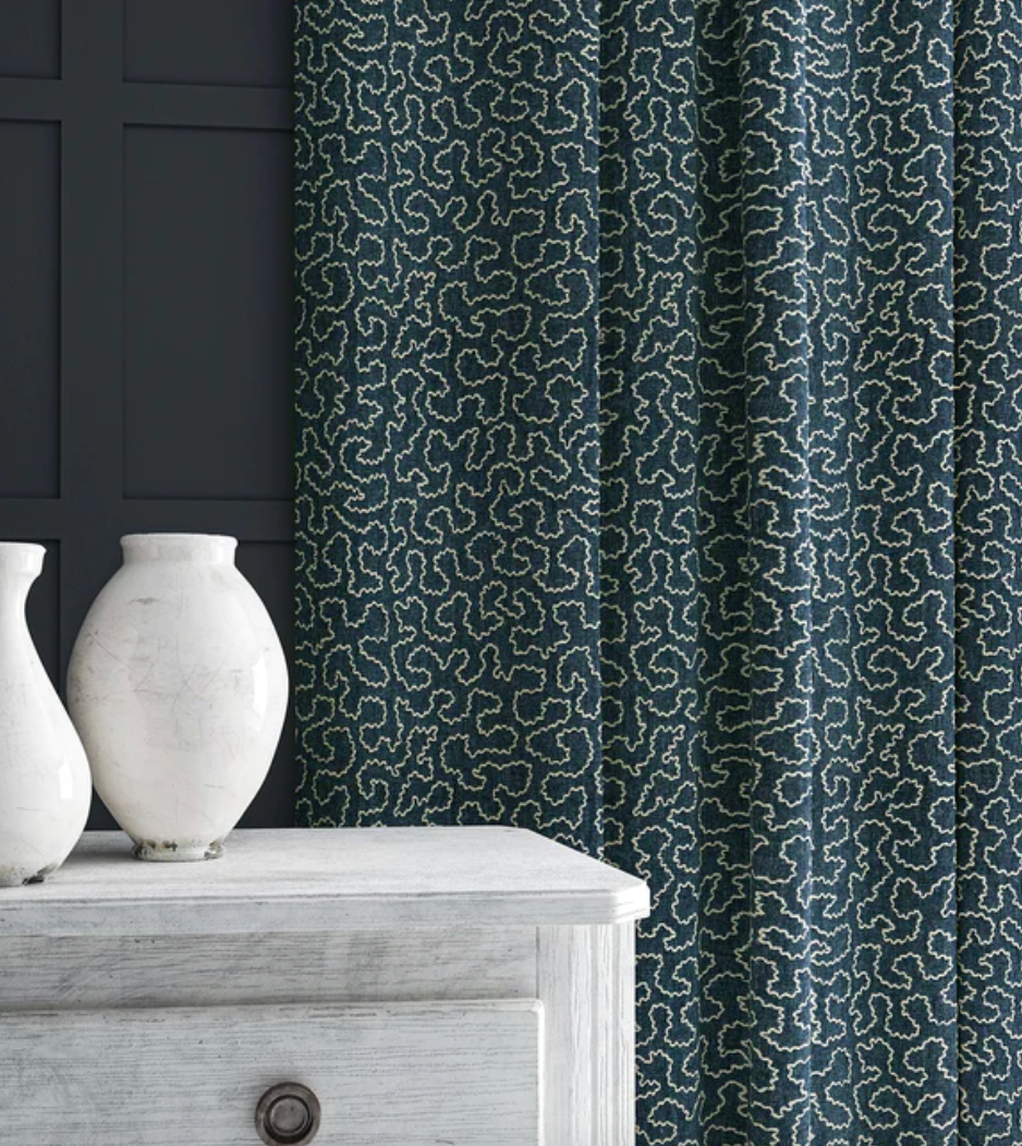 Indigo - Wiggle by Linwood - Fabric, Curtains, Roman Blinds