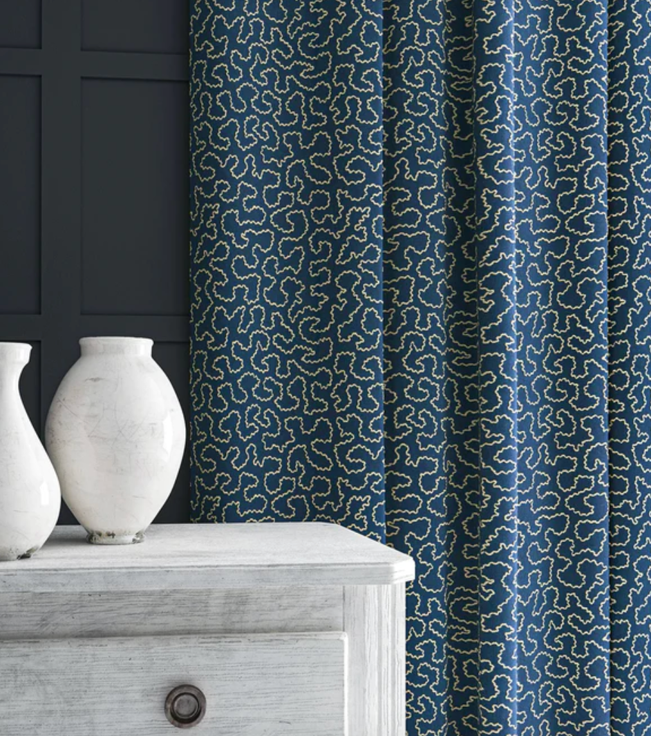 Regal Blue - Wiggle by Linwood - Fabric, Curtains, Roman Blinds curtain
