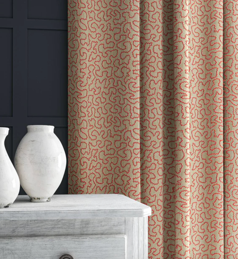 Coral - Wiggle by Linwood - Fabric, Curtains, Roman Blinds curtain