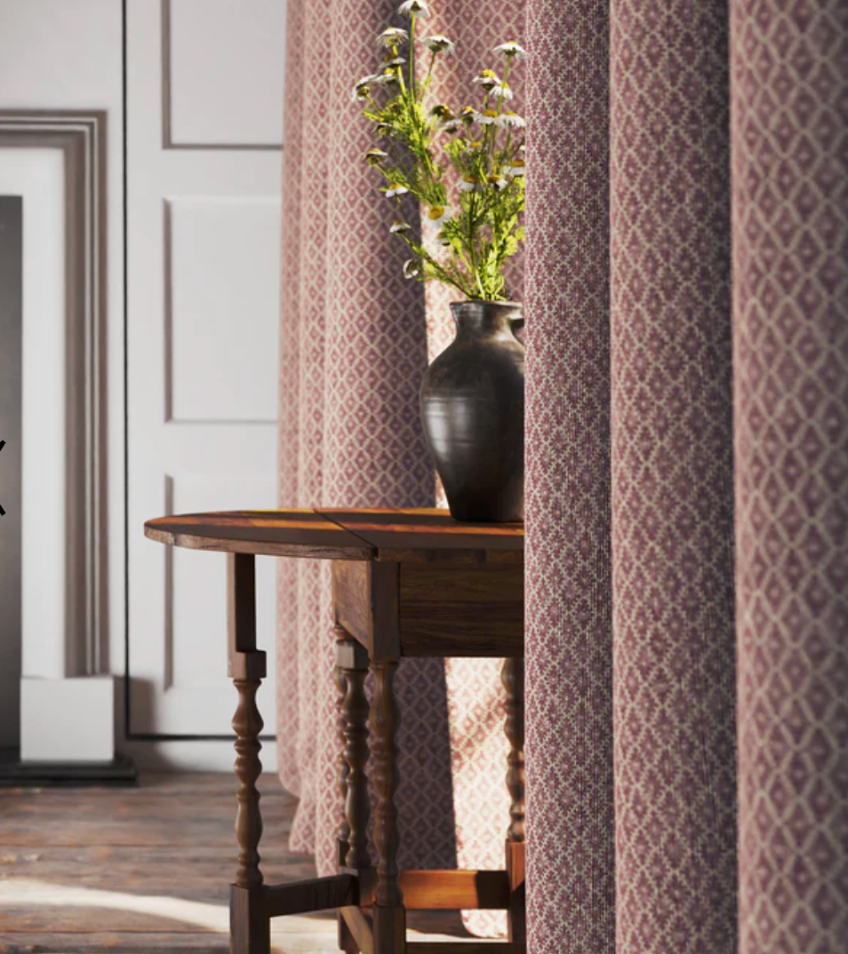 Wine - Ashfield Fabric Linwood 100% Linen
