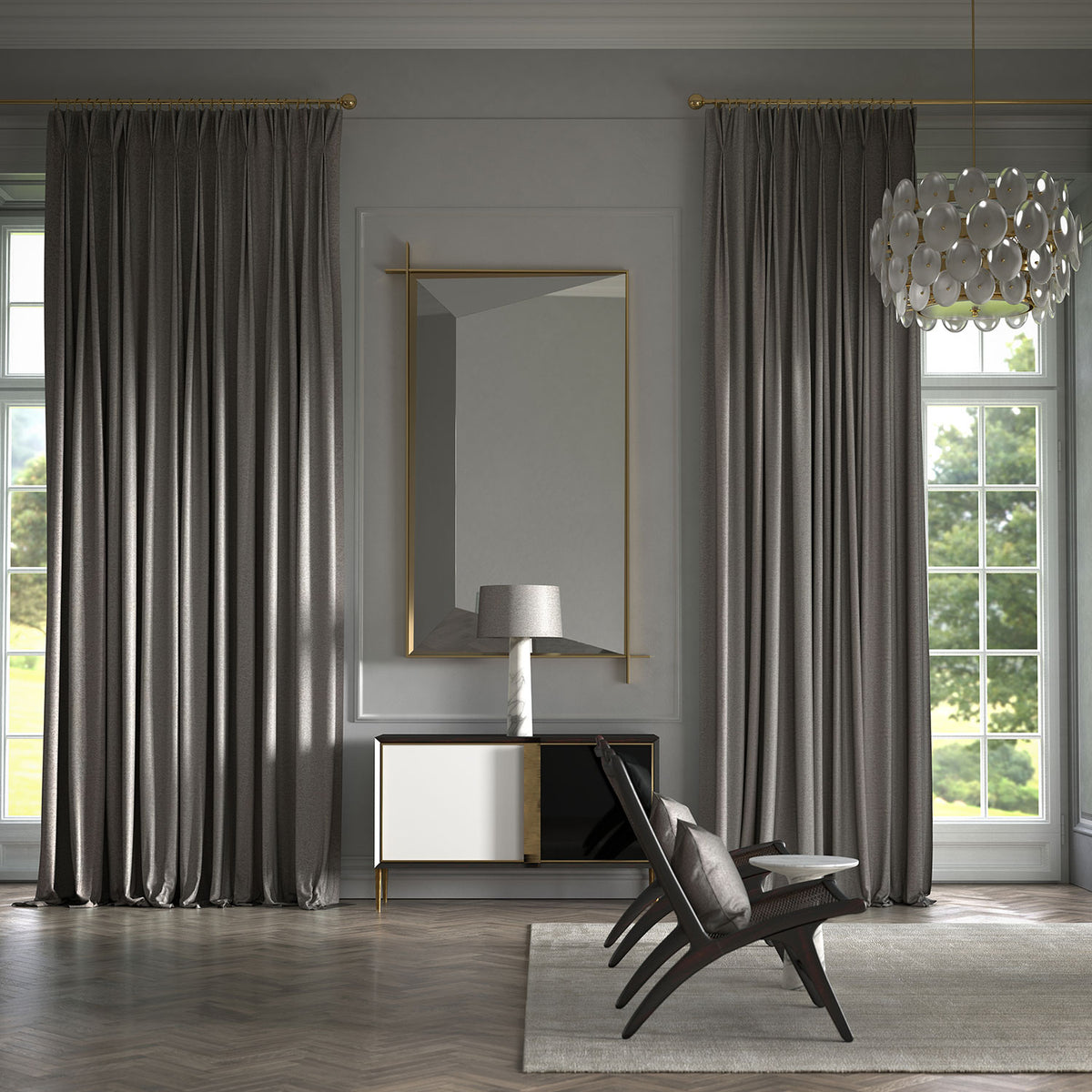 James Hare Mayfair Charred Oak Made to Measure Roman Blinds