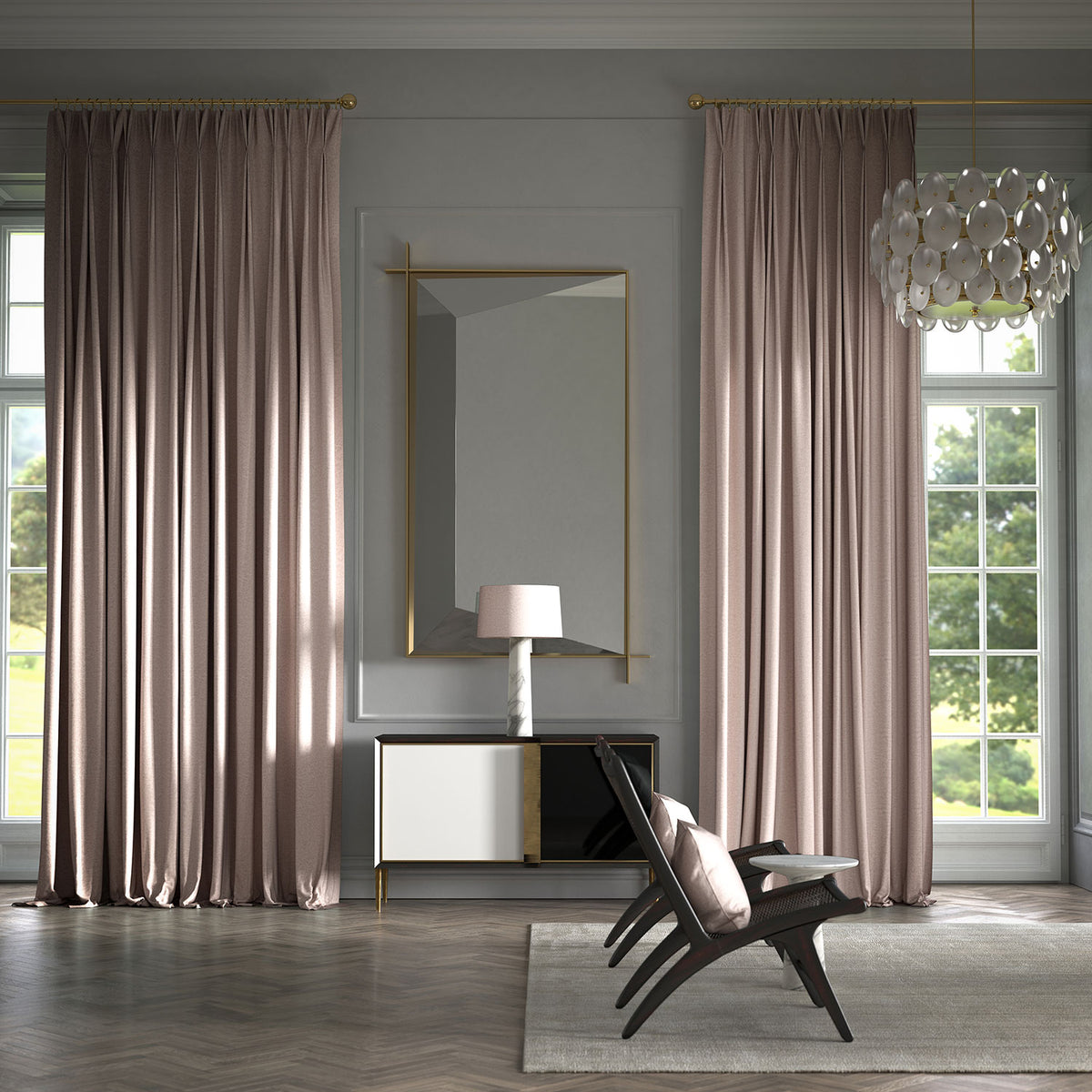 James Hare Mayfair Dusky Carnation Made to Measure Curtains