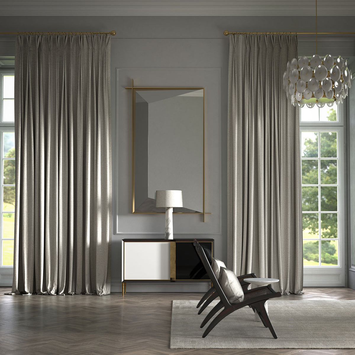 James Hare Mayfair Metropolitan Grey Made to Measure Roman Blinds