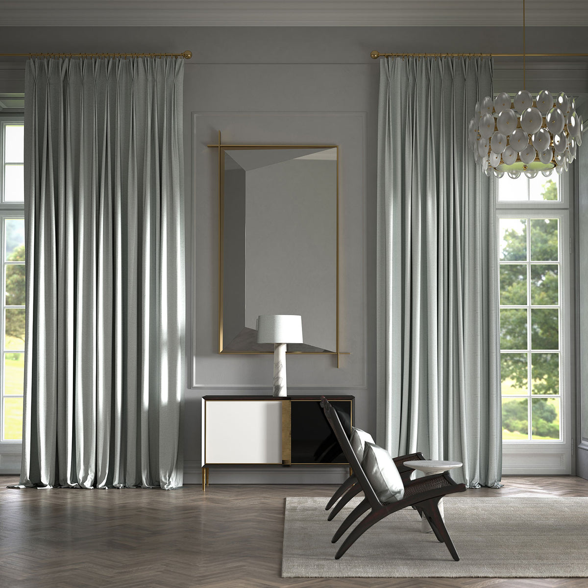James Hare Mayfair Morning Sky Made to Measure Roman Blinds
