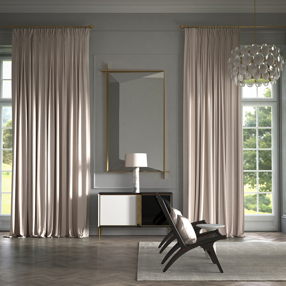 James Hare Mayfair Pale Dawn Made to Measure Curtains