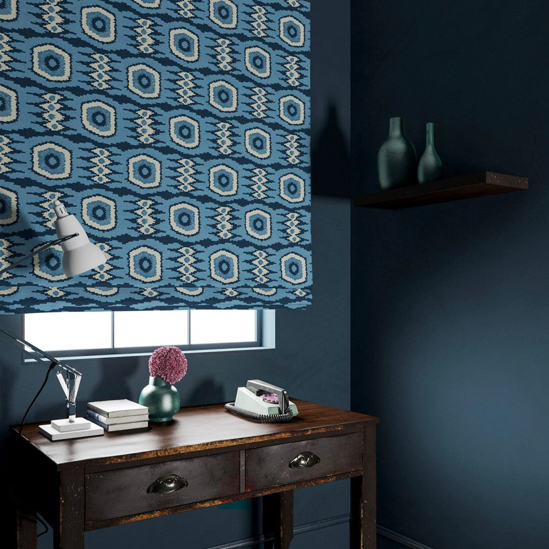 Linwood Casper Navy FR Made to Measure Curtains