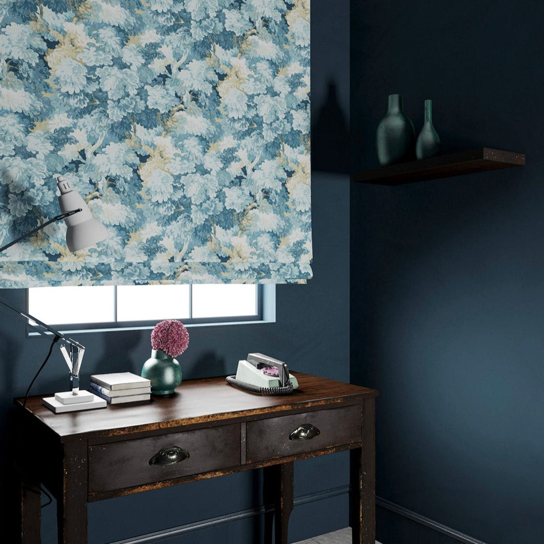 Linwood English Oak Cornflower FR Made to Measure Curtains