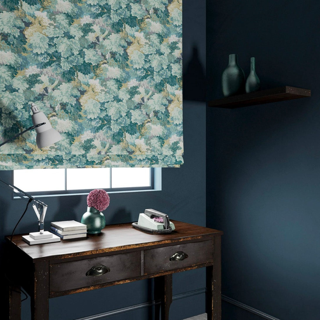 Linwood English Oak Teal FR Made to Measure Curtains