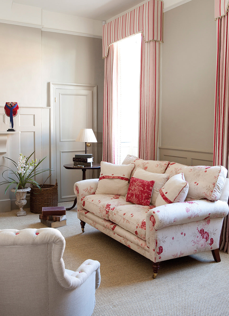 Kate Forman Red Ticking Made to Measure Curtains – image 2
