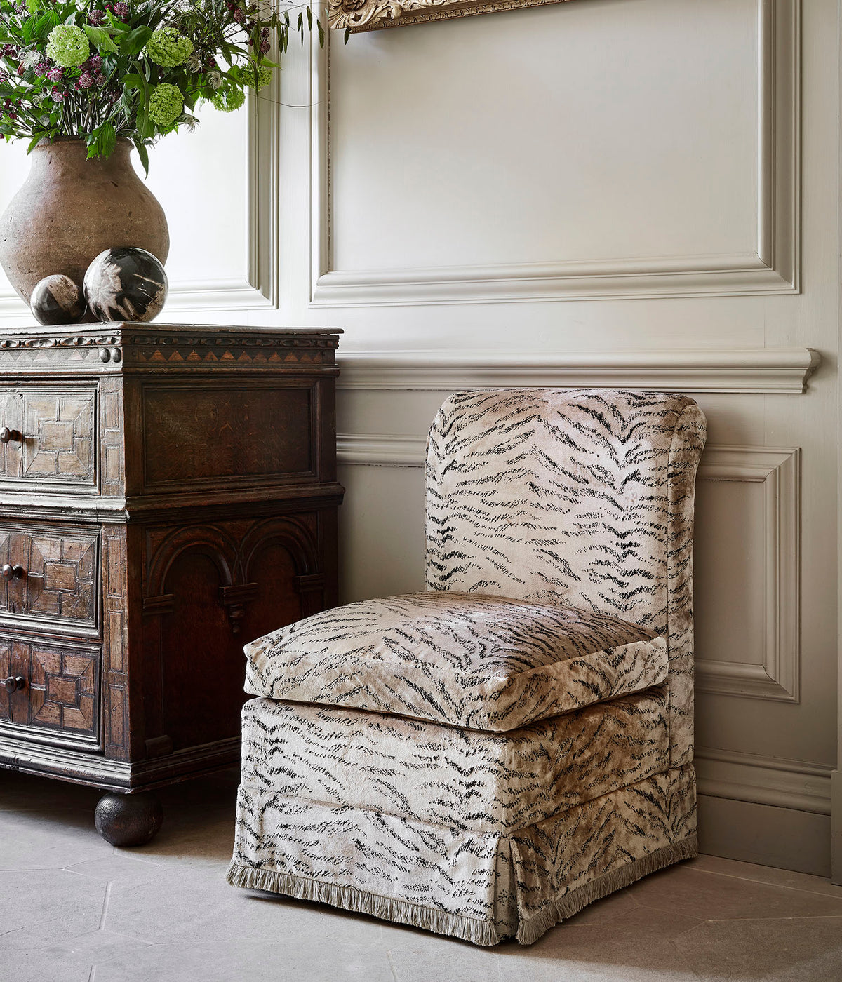 James Hare Tiger Velvet – Spray Dyed Natural Made to Measure Roman Blinds
