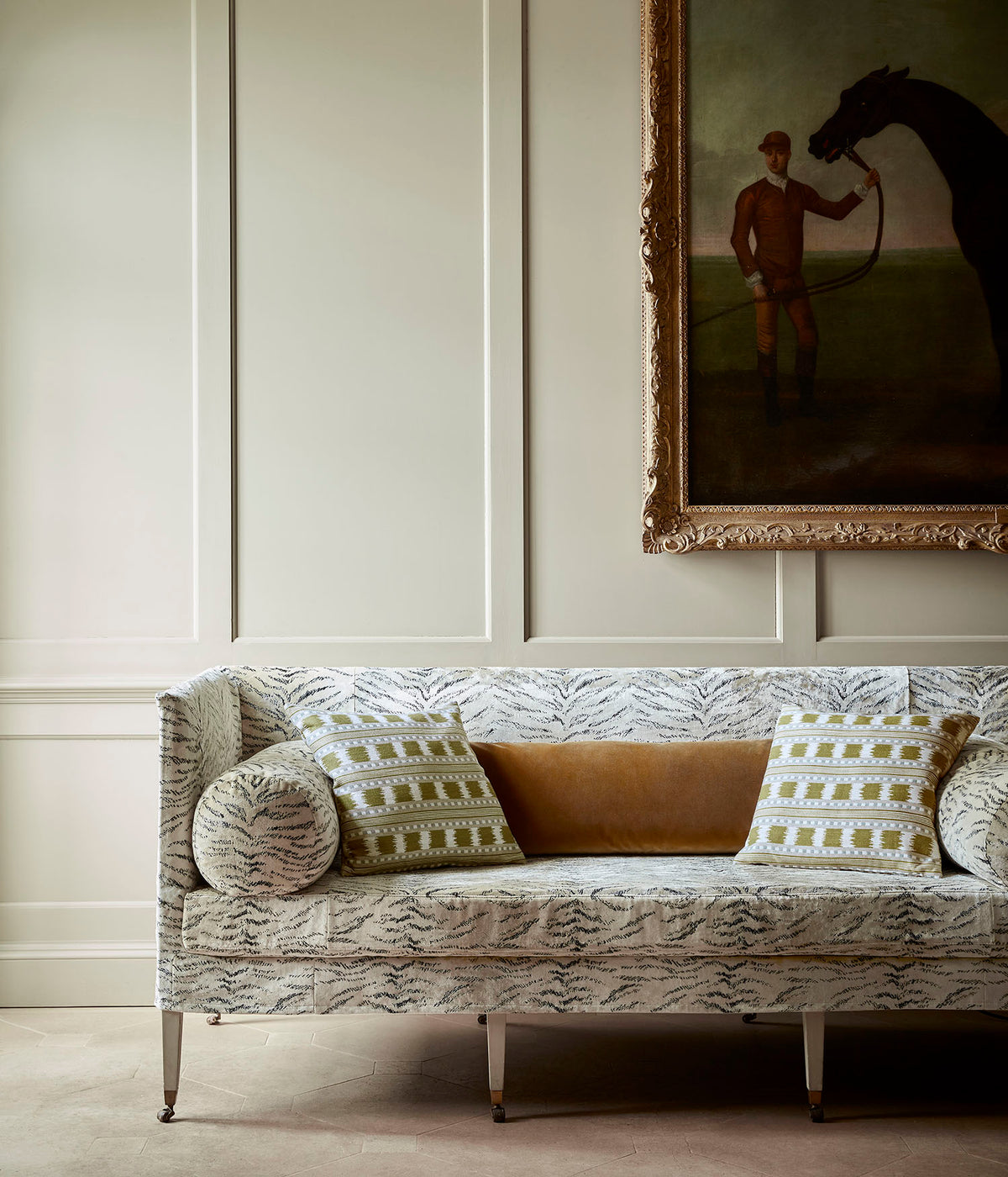 James Hare Tiger Velvet – Spray Dyed Ivory Made to Measure Curtains